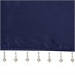 Madison Park Polyester Lightweight Faux Silk Valance with Beads in Navy