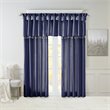 Madison Park Polyester Lightweight Faux Silk Valance with Beads in Navy