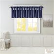 Madison Park Polyester Lightweight Faux Silk Valance with Beads in Navy