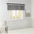Madison Park Polyester Twisted Tab Valance with Beads in Charcoal
