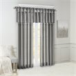 Madison Park Polyester Twisted Tab Valance with Beads in Charcoal