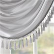 Madison Park Polyester Faux Silk Waterfall Embellished Valance in Silver