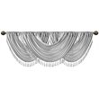 Madison Park Polyester Faux Silk Waterfall Embellished Valance in Silver