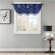 Madison Park Polyester Faux Silk Waterfall Embellished Valance in Navy