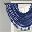 Madison Park Polyester Faux Silk Waterfall Embellished Valance in Navy
