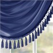 Madison Park Polyester Faux Silk Waterfall Embellished Valance in Navy