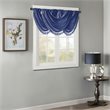 Madison Park Polyester Faux Silk Waterfall Embellished Valance in Navy