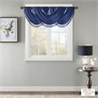 Madison Park Polyester Faux Silk Waterfall Embellished Valance in Navy