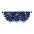 Madison Park Polyester Faux Silk Waterfall Embellished Valance in Navy
