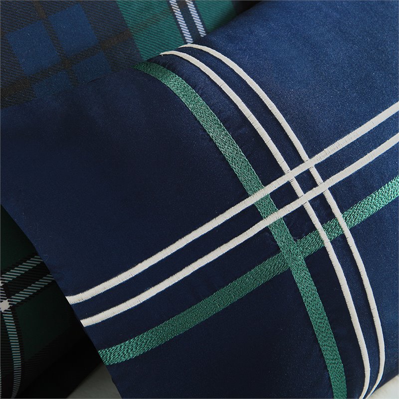 Mi Zone 100 Percent Polyester Peach Skin Printed Comforter Set in Blue
