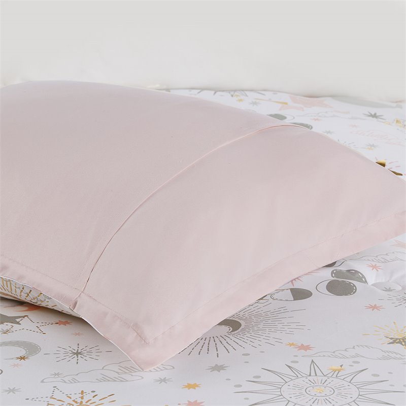 Modern 100 Percent Polyester Printed Comforter Set in Blush-Gold