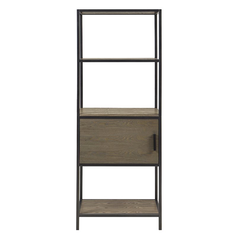 Madison Park Darley Transitional Metal Bookcase in Reclaimed Gray