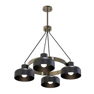 INK+IVY Abbott 4-light Contemporary Iron Metal Chandelier in Black