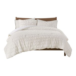 Madison Park 90&quot 3-Piece Polyester Microfiber Comforter Set in Ivory