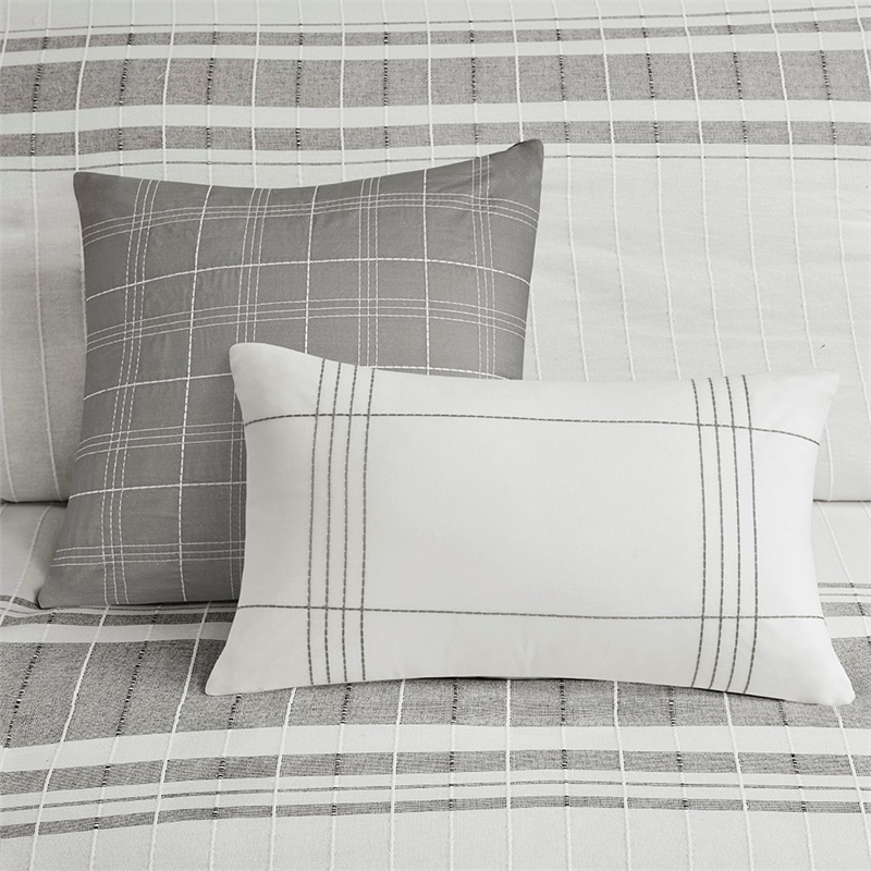 Harbor House 5-Piece Jacquard Transitional Cotton Duvet Set in White
