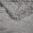 Serta Polyester Fabric Shaggy Fur Heated Electric Throw in Gray