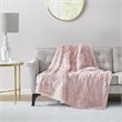Serta Polyester Fabric Shaggy Fur Heated Electric Throw in Pink