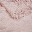 Serta Polyester Fabric Shaggy Fur Heated Electric Throw in Pink