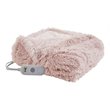 Serta Polyester Fabric Shaggy Fur Heated Electric Throw in Pink