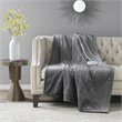 Serta Polyester Fabric Microlight Heated Electric Throw in Gray
