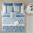510 Design Shawnee 8-Piece Transitional Fabric Comforter Set - Blue Finish