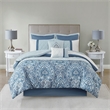 510 Design Shawnee 8-Piece Transitional Fabric Comforter Set - Blue Finish