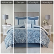 510 Design Shawnee 8-Piece Transitional Fabric Comforter Set - Blue Finish