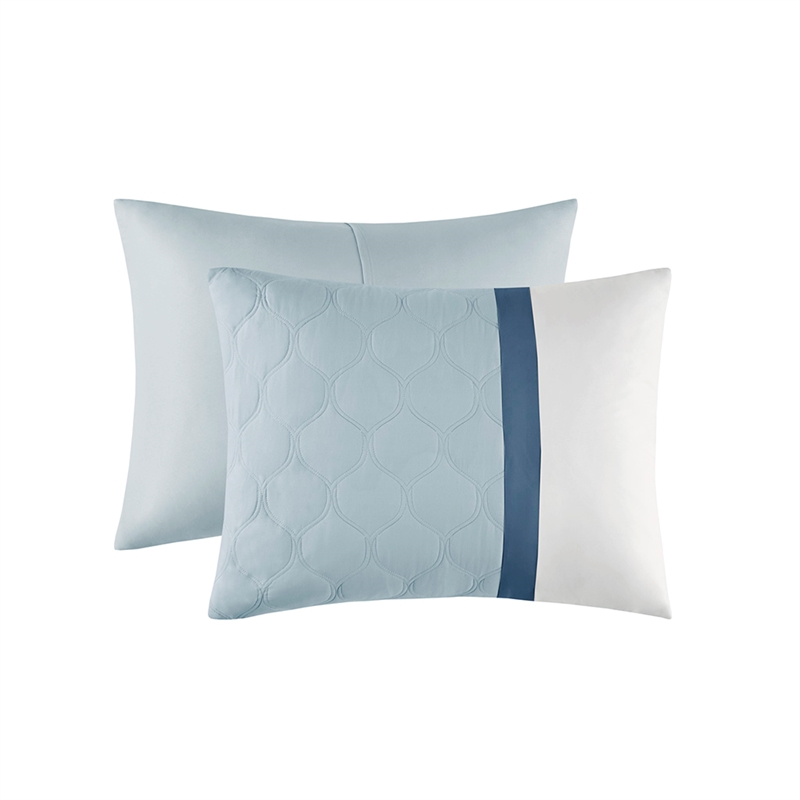 510 Design Shawnee 8-Piece Transitional Fabric Comforter Set - Blue Finish