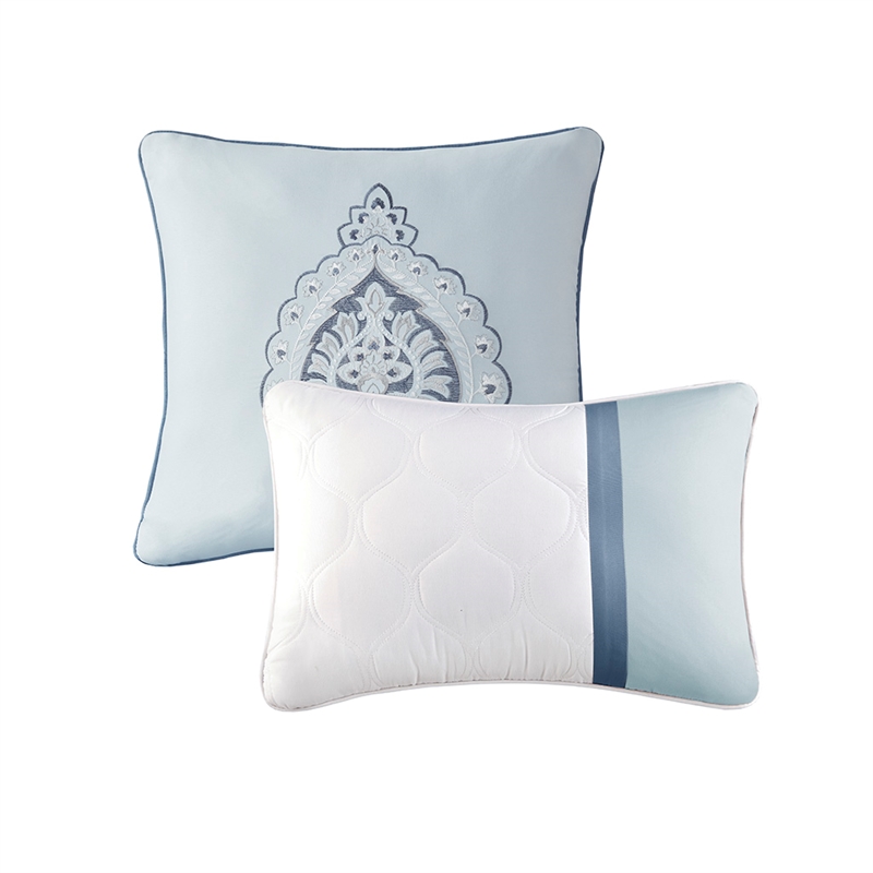 510 Design Shawnee 8-Piece Transitional Fabric Comforter Set - Blue Finish