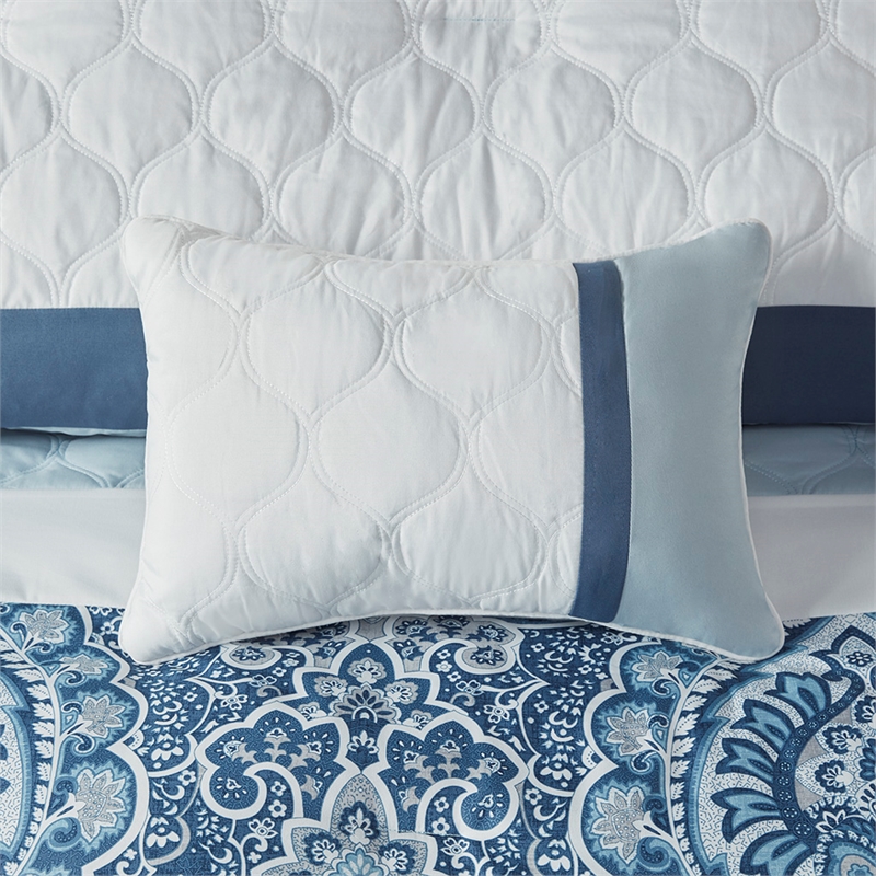 510 Design Shawnee 8-Piece Transitional Fabric Comforter Set - Blue Finish