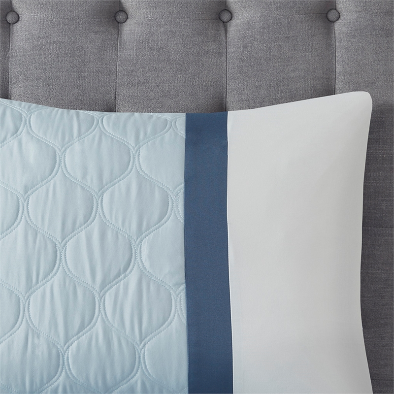 510 Design Shawnee 8-Piece Transitional Fabric Comforter Set - Blue Finish