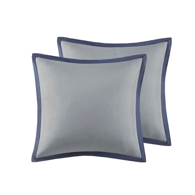 510 Design Powell 8-Piece Modern Fabric Embroidered Comforter Set - Navy