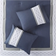 510 Design Powell 8-Piece Modern Fabric Embroidered Comforter Set - Navy