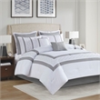 510 Design Powell 8-Piece Modern Fabric Embroidered Comforter Set - White