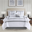 510 Design Powell 8-Piece Modern Fabric Embroidered Comforter Set - White