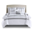 510 Design Powell 8-Piece Modern Fabric Embroidered Comforter Set - White