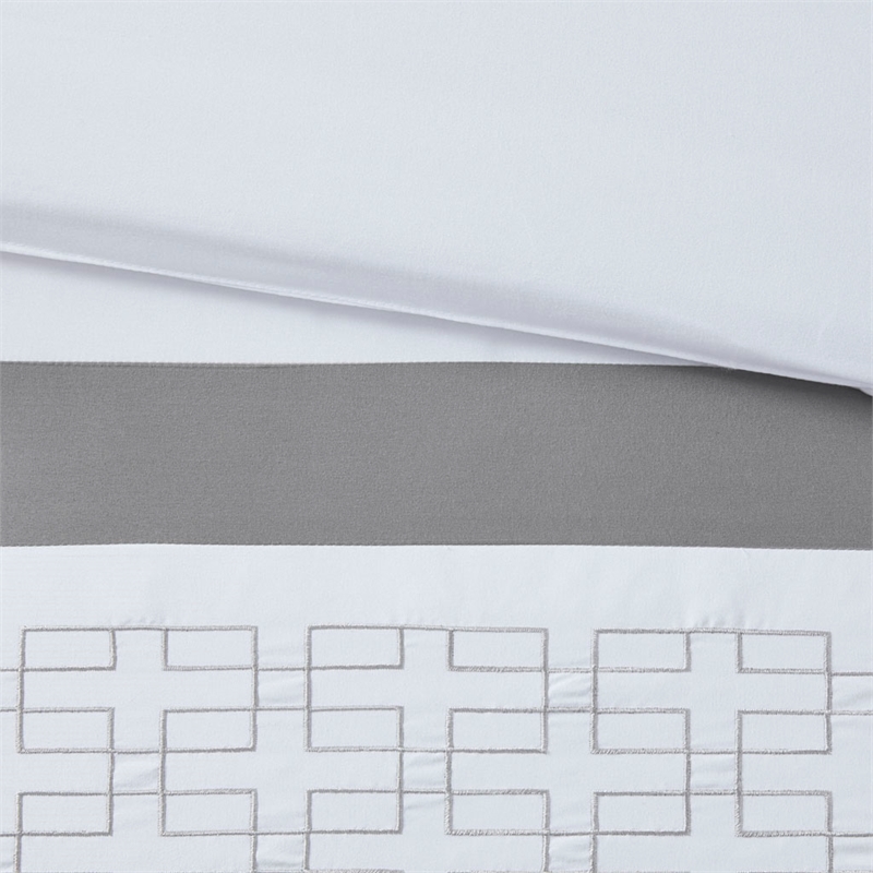 510 design powell 8-piece fabric embroidered comforter set - white