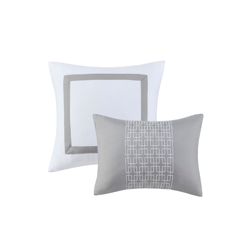 510 design powell 8-piece fabric embroidered comforter set - white