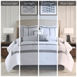 510 Design Powell 8-Piece Modern Fabric Embroidered Comforter Set in White