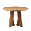 INK+IVY Kennedy Round Modern Wood Dining Table in Pecan Brown
