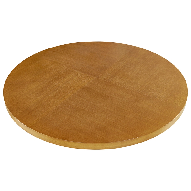 INK+IVY Kennedy Round Modern Wood Dining Table in Pecan Brown