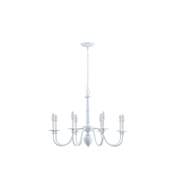 Martha Stewart Amelia 8-Light Modern Metal Chandelier in White