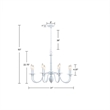 Martha Stewart Amelia 8-Light Modern Metal Chandelier in White