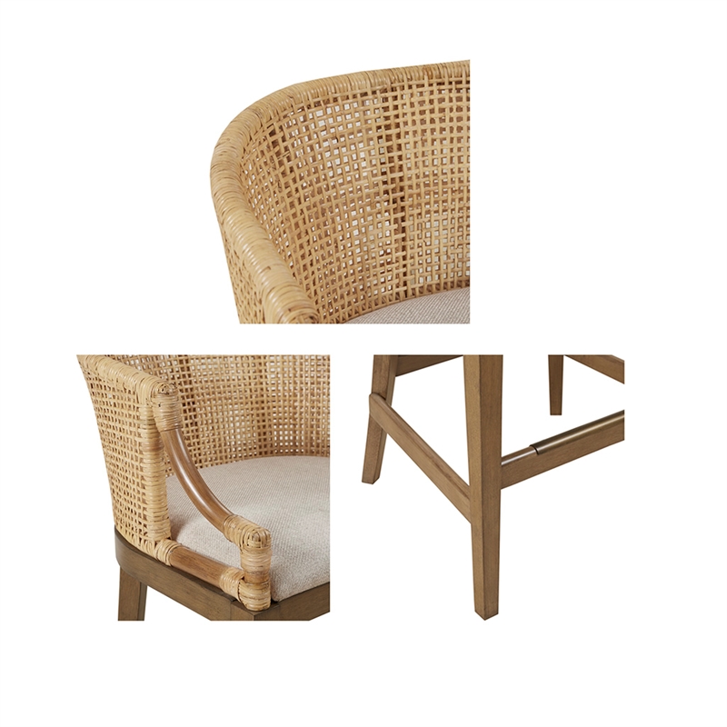 Martha Stewart Playa Handcrafted Rattan Counter Stool 25