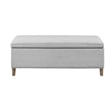 Martha Stewart Caymus Rectangular Soft Close Storage Bench in Light Grey