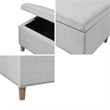 Martha Stewart Caymus Rectangular Soft Close Storage Bench in Light Grey