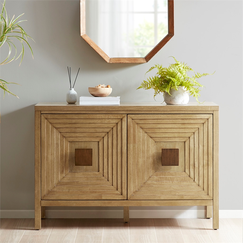 Madison Park Paige 2-Door Accent Cabinet with Adjustable Shelves in Natural