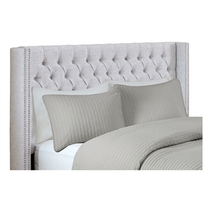 Madison Park Amelia Upholstery Headboard in Grey