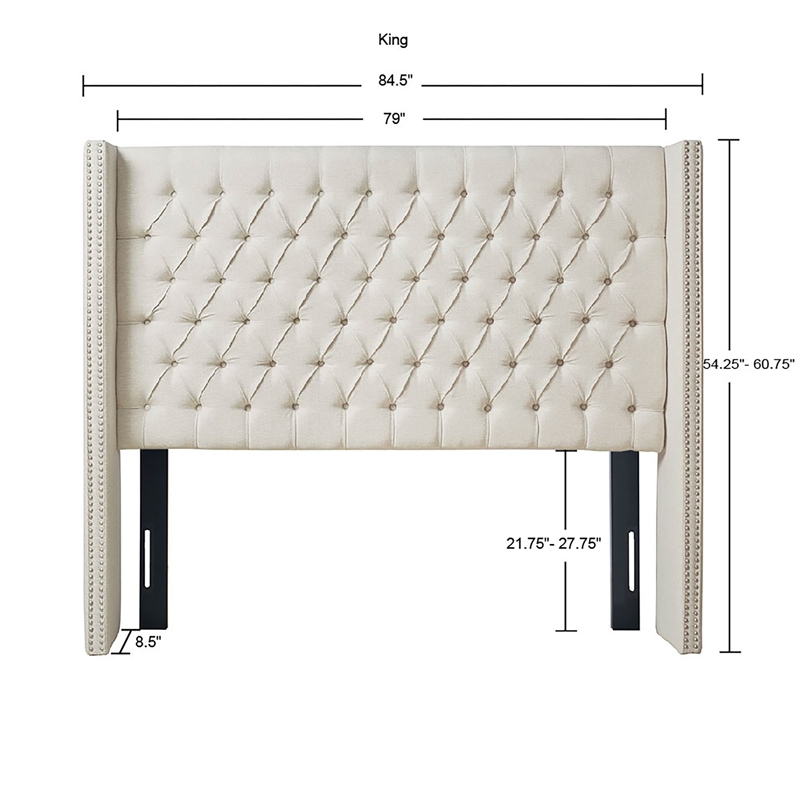 Madison Park Amelia Upholstery Headborad in Cream