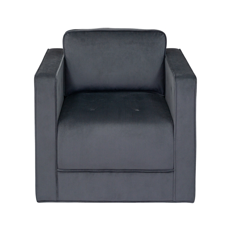 Martha Stewart Madrid 360 Degree Upholstered Swivel Chair in Gray